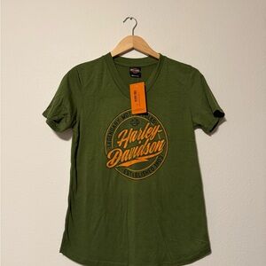 NWT Harley Davidson Green Women's Short Sleeve Tee